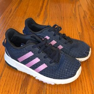 Adidas Kids Blue and Purple Elastic Lace Sneakers - Kids Size 10